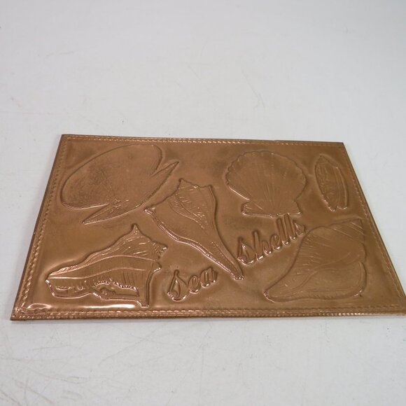 Kopper Kard Copper Postcard Sea shells Embossed Vintage - Picture 2 of 11